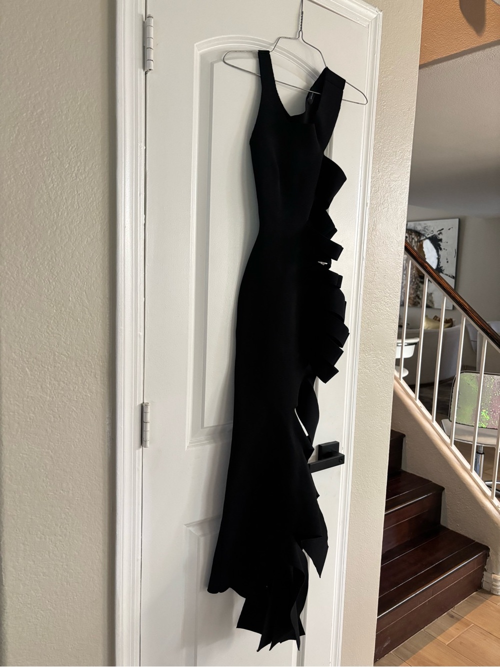 Mugler One-Shoulder Black Asymmetric Cutout Gown - Picture 6 of 6